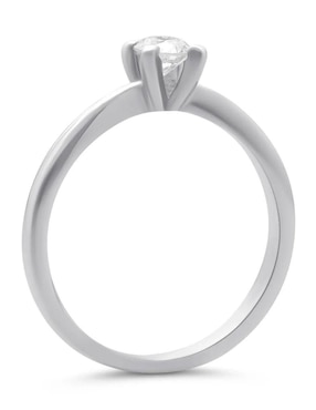 Solitario de oro blanco 14 k Joyerías Bizzarro diamante