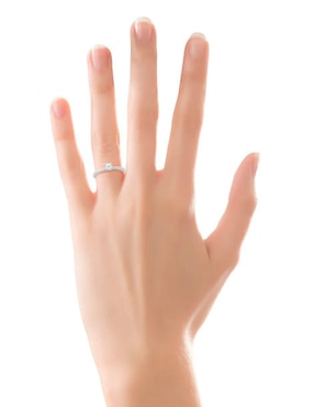 Solitario de oro blanco 14 k Joyerías Bizzarro diamante