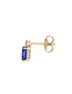 Piercing rectangulares Lucie de oro 14 K con acabado Texturizado Tanzanita