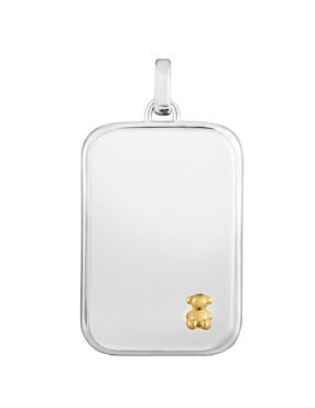 Dije rectangular Tous man de plata P 925