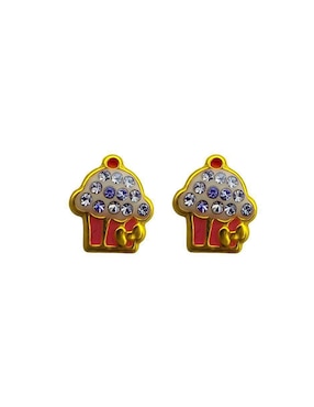 Broqueles de Cupcake Mardia de oro 14 K con acabado esmaltado zirconia
