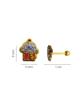 Broqueles de Cupcake Mardia de oro 14 K con acabado esmaltado zirconia
