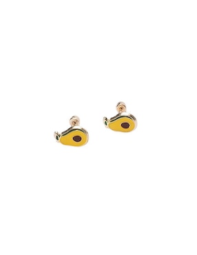 Broqueles de Aguacate Mardia de oro 14 K con acabado esmaltado