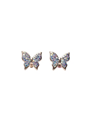 Broqueles de Mariposa Mardia de oro 14 K con acabado pavé zirconia