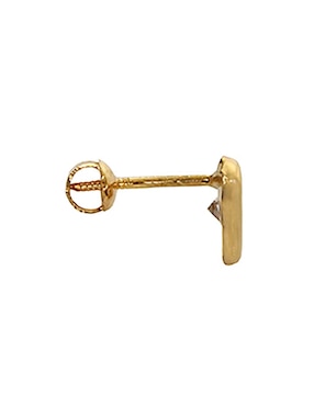 Broqueles de corazón Roca de oro amarillo 14 k con acabado pulido zirconia