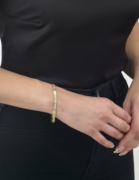 Pulsera Cristal Joyas de oro amarillo 14 k con acabado pulido