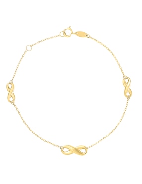 Pulsera Cristal Joyas de oro amarillo 14 k con acabado pulido