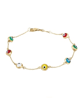 Pulsera Cristal Joyas de oro amarillo 14 k con acabado pulido