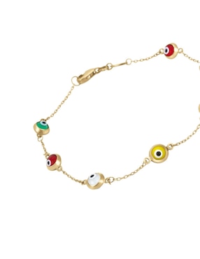 Pulsera Cristal Joyas de oro amarillo 14 k con acabado pulido