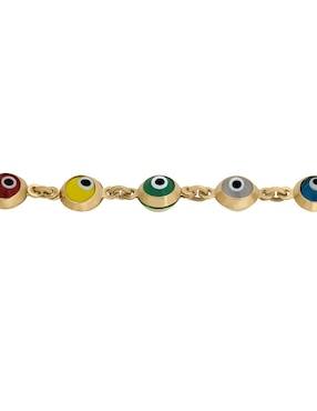 Pulsera Cristal Joyas de oro amarillo 14 k con acabado pulido