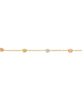 Pulsera Cristal Joyas de oro amarillo 14 k con acabado pulido