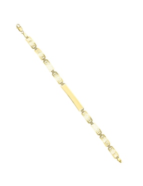 Esclava Cristal Joyas de oro amarillo 14 k con acabado pulido