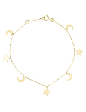 Pulsera Cristal Joyas de oro amarillo 14 k con acabado pulido