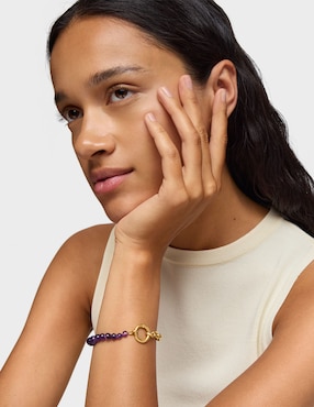 Pulsera Tous de plata P 925 Hold con acabado baño de oro