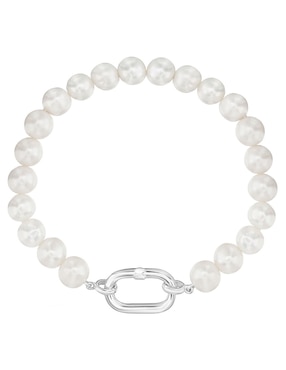Pulsera Tous de plata con perla p 925 Hold Oval con acabado lustre