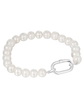 Pulsera Tous de plata con perla p 925 Hold Oval con acabado lustre