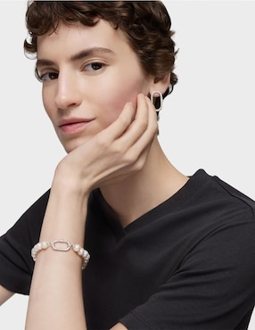Pulsera Tous de plata con perla p 925 Hold Oval con acabado lustre