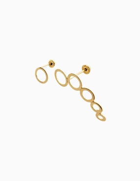 Broqueles circulares Mardia de oro 14 K