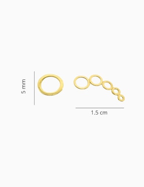 Broqueles circulares Mardia de oro 14 K