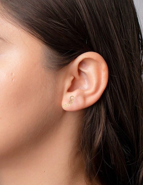 Broqueles circulares Mardia de oro 14 K