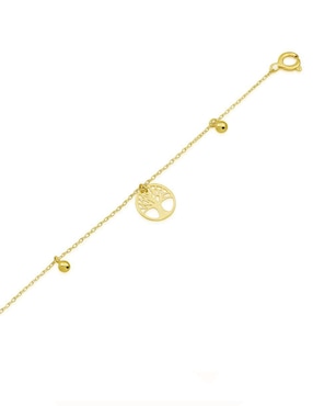 Pulsera Cristal Joyas de oro amarillo 14 k con acabado pulido