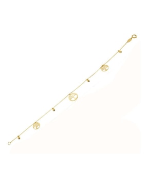 Pulsera Cristal Joyas de oro amarillo 14 k con acabado pulido