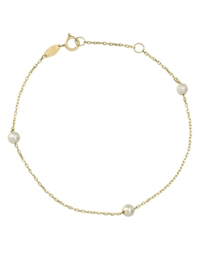 Pulsera Cristal Joyas de oro amarillo 14 k con acabado pulido