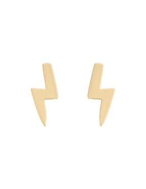 Aretes cortos de Rayo Fianelli Rasy de oro 14 K con acabado brillante
