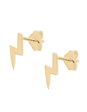 Aretes cortos de Rayo Fianelli Rasy de oro 14 K con acabado brillante