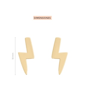 Aretes cortos de Rayo Fianelli Rasy de oro 14 K con acabado brillante