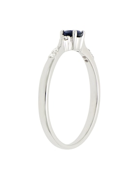 Anillo Valoro Classy 14 k de oro blanco zafiro y diamante