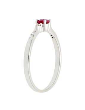 Anillo Valoro Classy 14 k de oro blanco rubí y diamante