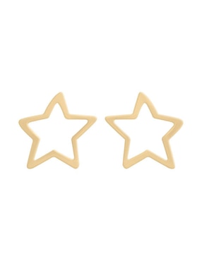 Aretes cortos de estrella Klamore Star de oro 14 K con acabado brillante