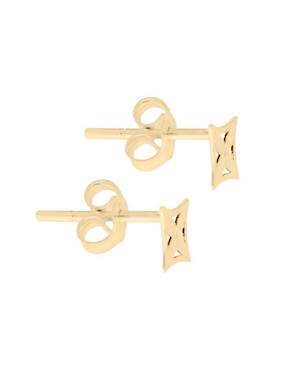 Aretes cortos Cuadrados Fianelli Flors de oro 14 K con acabado brillante