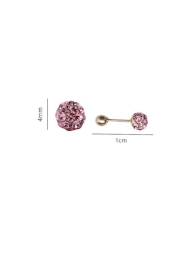 Broqueles de esfera Mardia de oro 14 K con acabado brillante zirconia