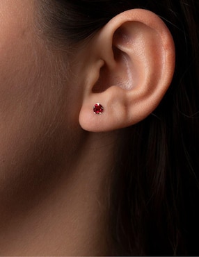 Broqueles circulares Mardia de oro 14 K con acabado brillante zirconia