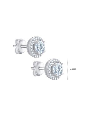 Broqueles redondos Clepsidra de plata P 925 con acabado Plateado zirconia