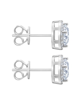Broqueles redondos Clepsidra de plata P 925 con acabado Plateado zirconia