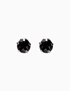 Broqueles circulares Mardia de oro 14 K con acabado brillante zirconia