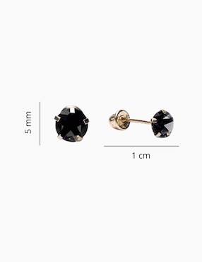 Broqueles circulares Mardia de oro 14 K con acabado brillante zirconia