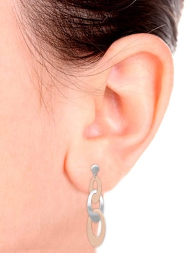 Aretes largos ovalados Fianelli Naomi de oro 14 K con acabado brillante