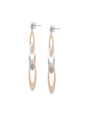 Aretes largos ovalados Fianelli Naomi de oro 14 K con acabado brillante