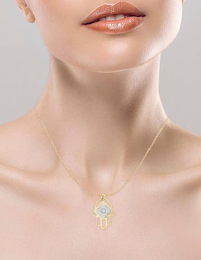 Colgante Y Dije de mano de fátima Fianelli hamsa de oro 14 K diamante