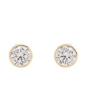 Broqueles Ttvarios Tetera de oro amarillo 14 K con acabado brillante zirconia