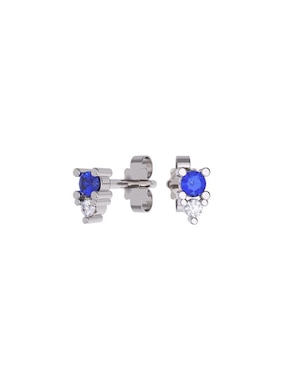 Set de aretes redondos Fonelli de oro 14 K con acabado pulido zirconia