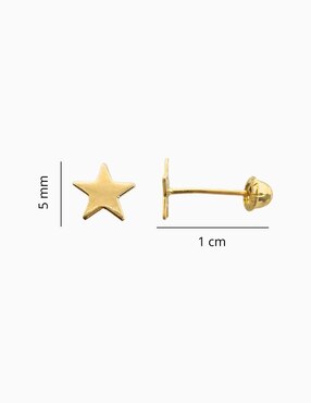 Broqueles de estrella Mardia de oro 10 K