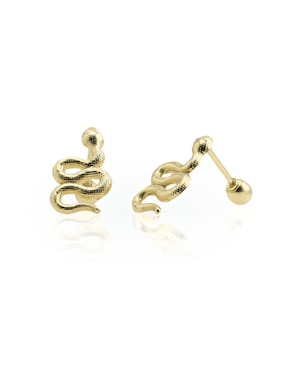 Broqueles de Serpiente Abba Joyas de oro 10 K con acabado brillante