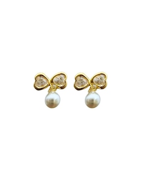 Broqueles de moño Mardia de oro 14 K con acabado pavé zirconia