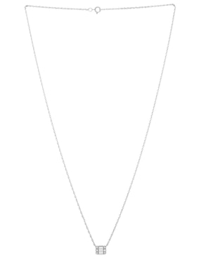 Collar con dije Mjj Brilliant Inc de oro blanco 14 K