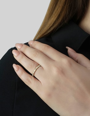 Anillo Mjj Brilliant Inc 14 k de oro diamante pavé